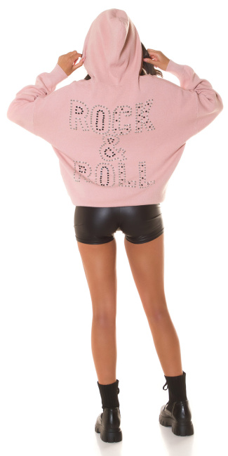 Trendy hoodie rock & roll roze
